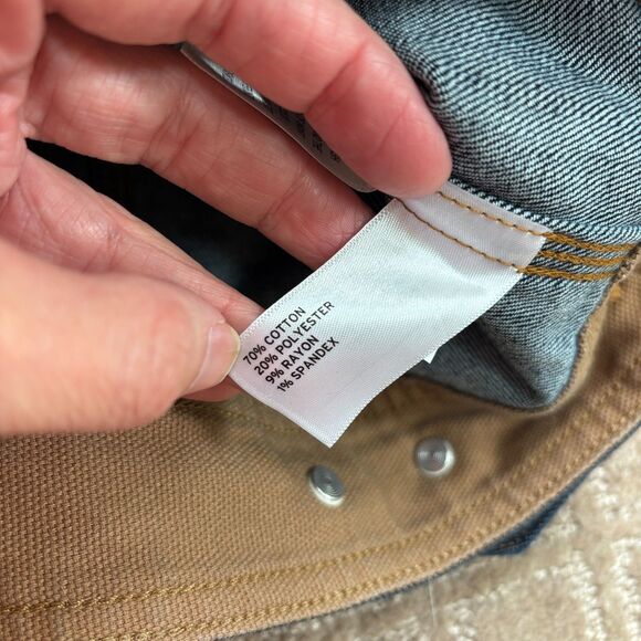 Duluth Trading Double Flex Denim Standard Fit Trucker Jacket Mens 2XL Chore NWT - Picture 5 of 9